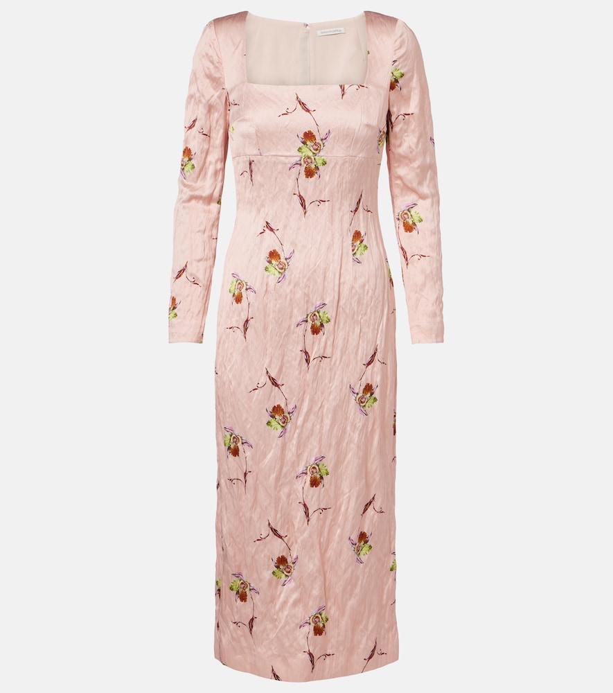 emilia wickstead renne floral satin midi dress