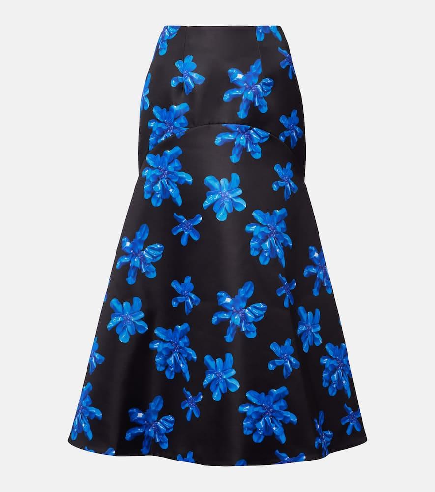 emilia wickstead tamilla floral midi skirt