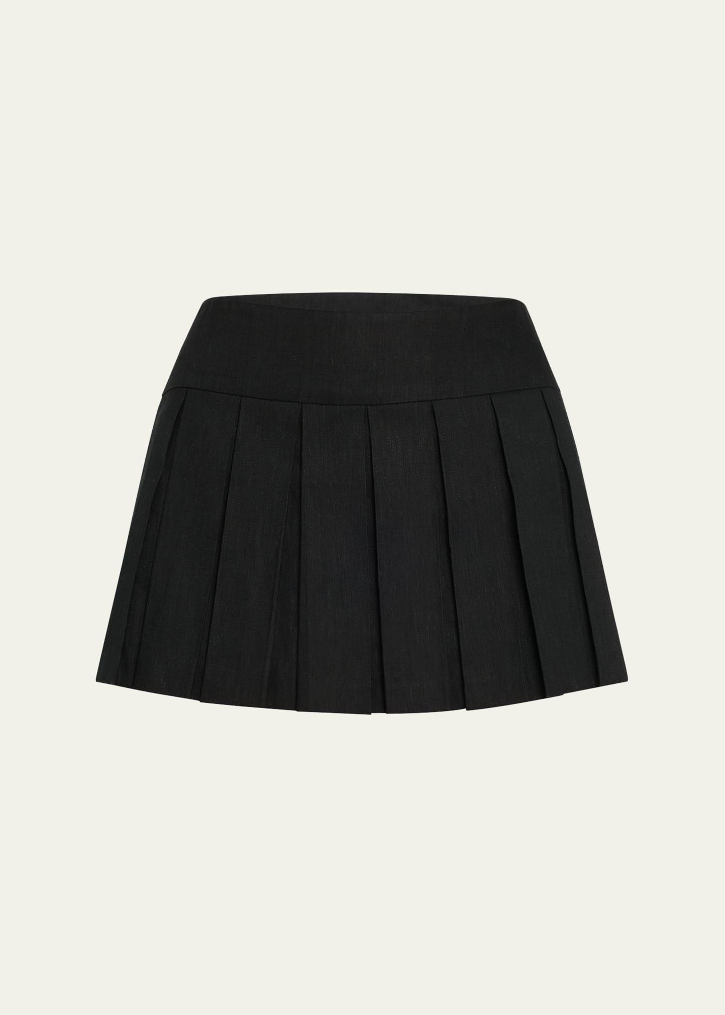 emilie high-rise box pleated mini skort