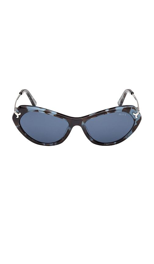 emilio pucci cat eye sunglasses in blue.