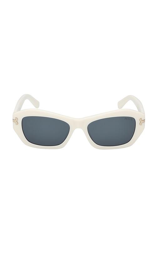 emilio pucci geometric sunglasses in white.