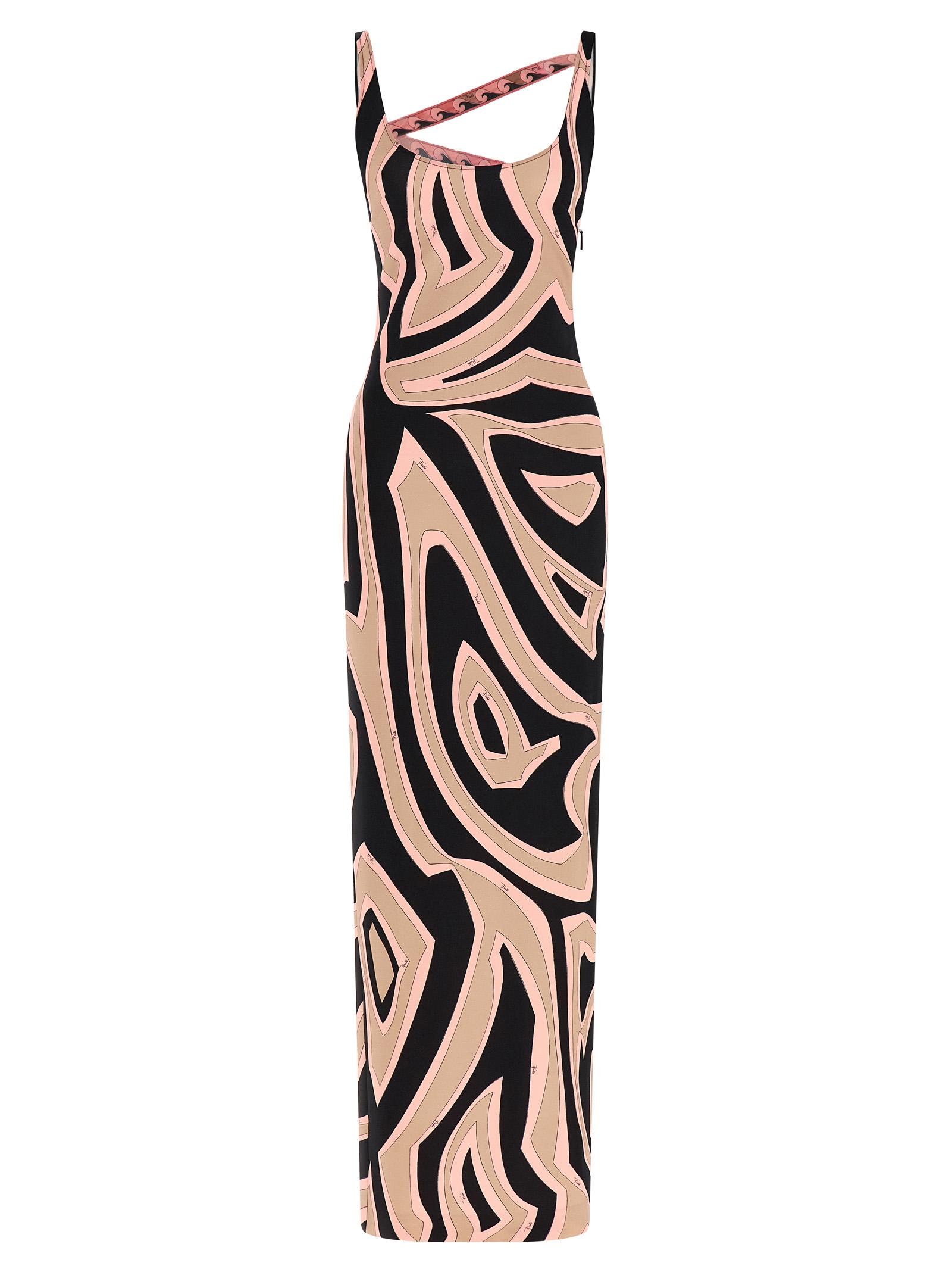 emilio pucci labirinto print dress pink viscose - women
