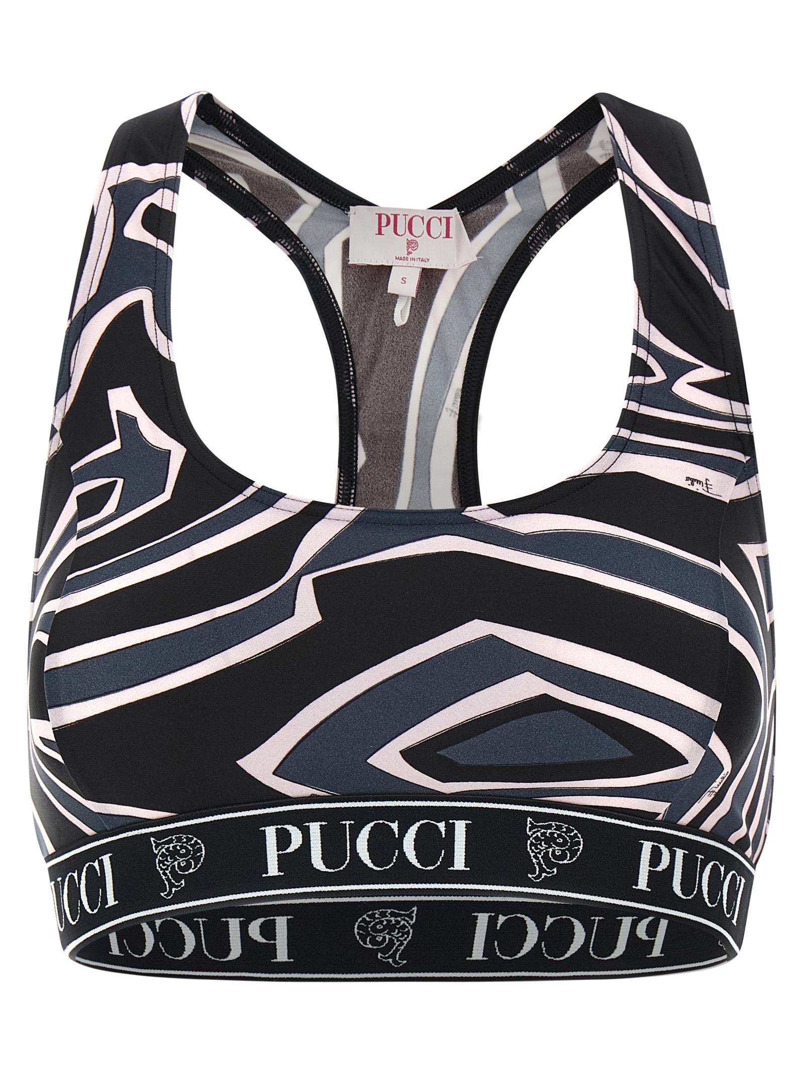 emilio pucci labirinto sports top black polyamide tops - women