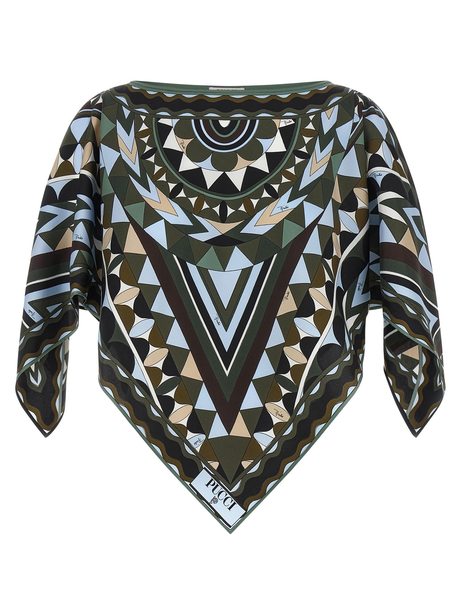 emilio pucci manuba top green silk tops - women