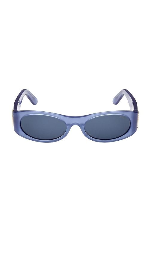 emilio pucci oval sunglasses in blue.