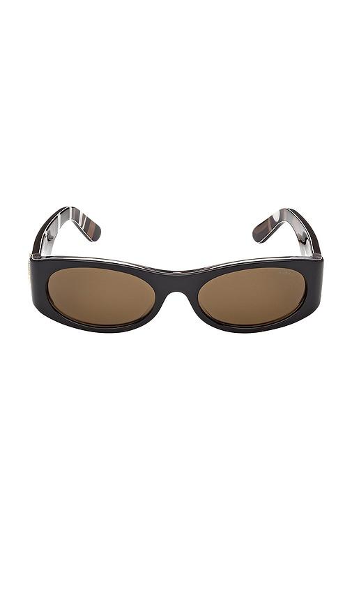 emilio pucci oval sunglasses in brown.