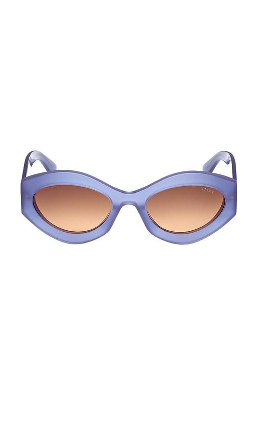 emilio pucci oval sunglasses in purple.