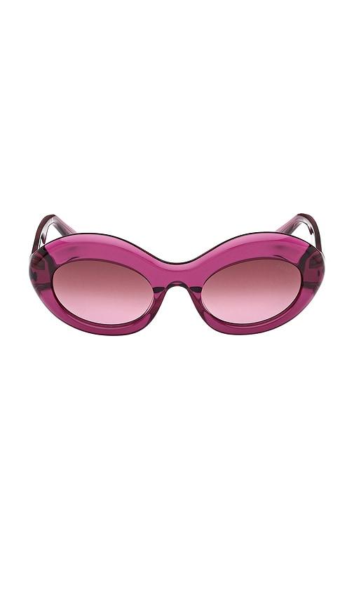 emilio pucci oval sunglasses in purple.