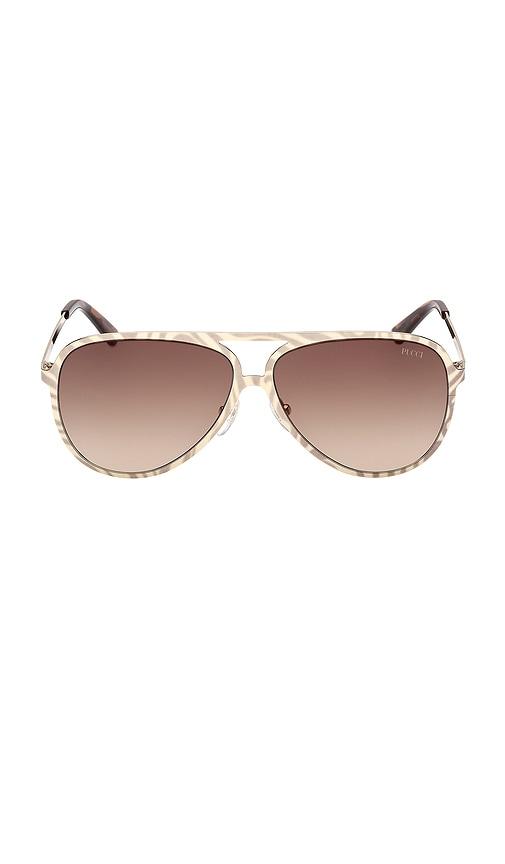 emilio pucci pilot sunglasses in cream.