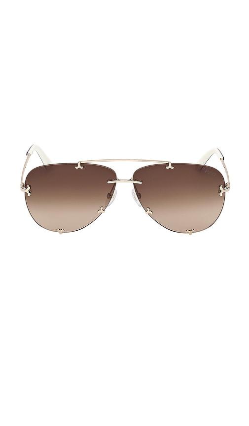 emilio pucci pilot sunglasses in metallic gold.