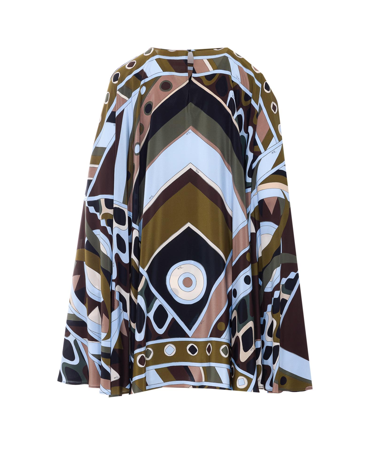 emilio pucci pucci dresses khaki blue silk - women