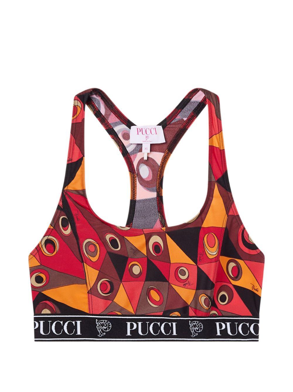 emilio pucci pucci top arancio elastan poliammide - women