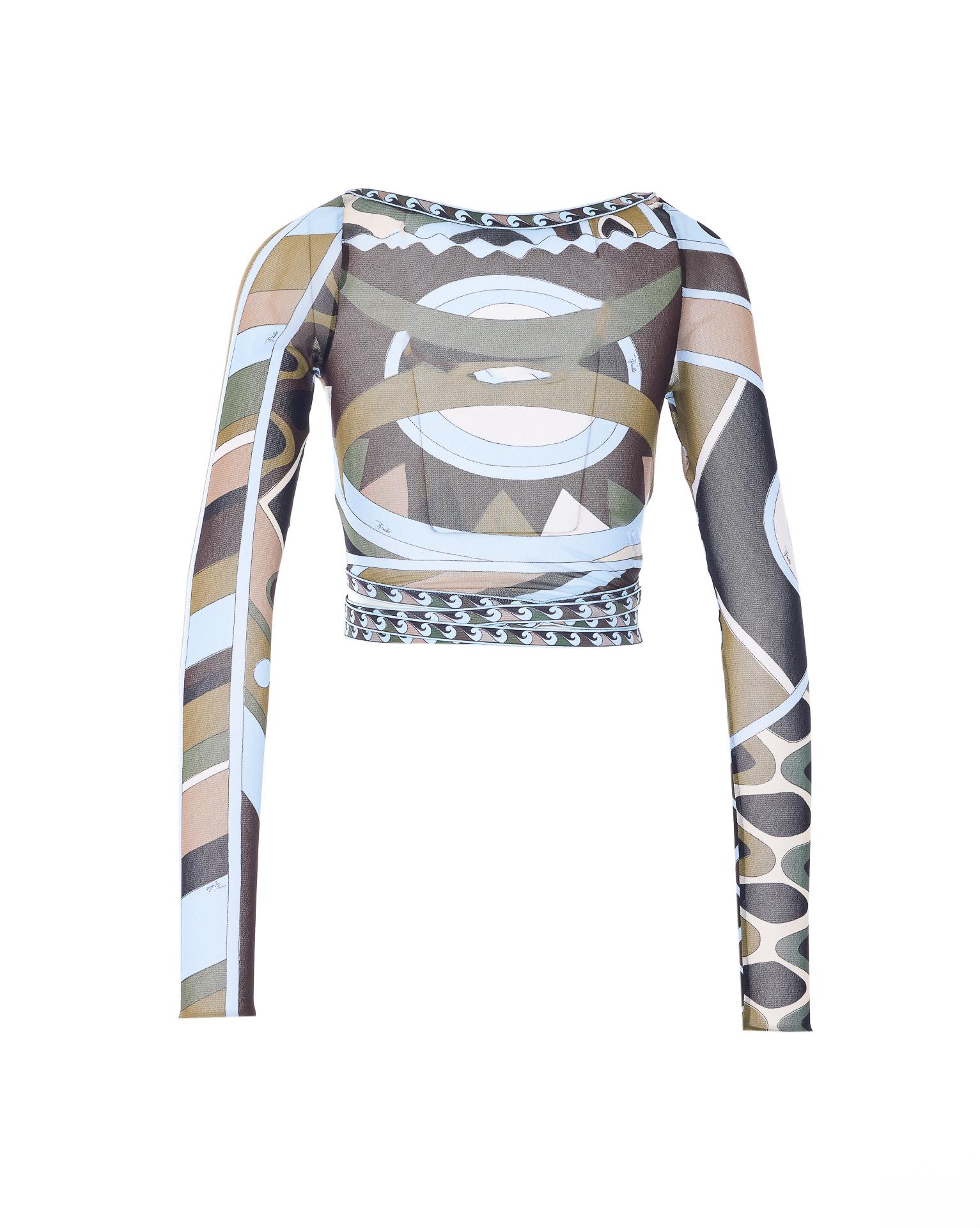 emilio pucci pucci top blue silk - women