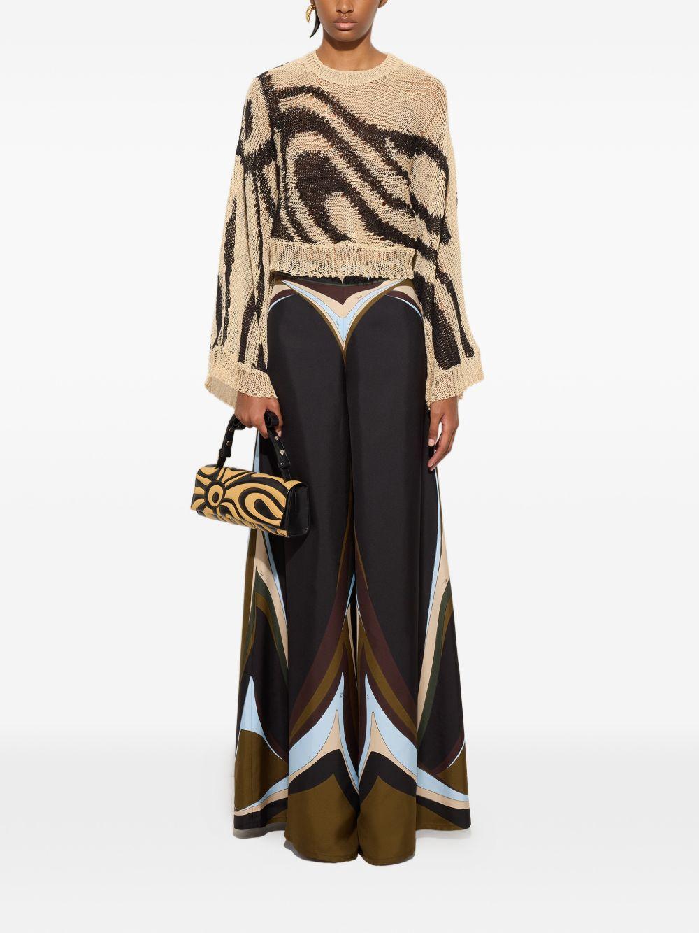emilio pucci pucci trousers kaki silk - women