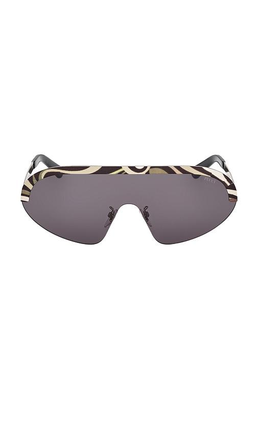 emilio pucci shield sunglasses in grey.