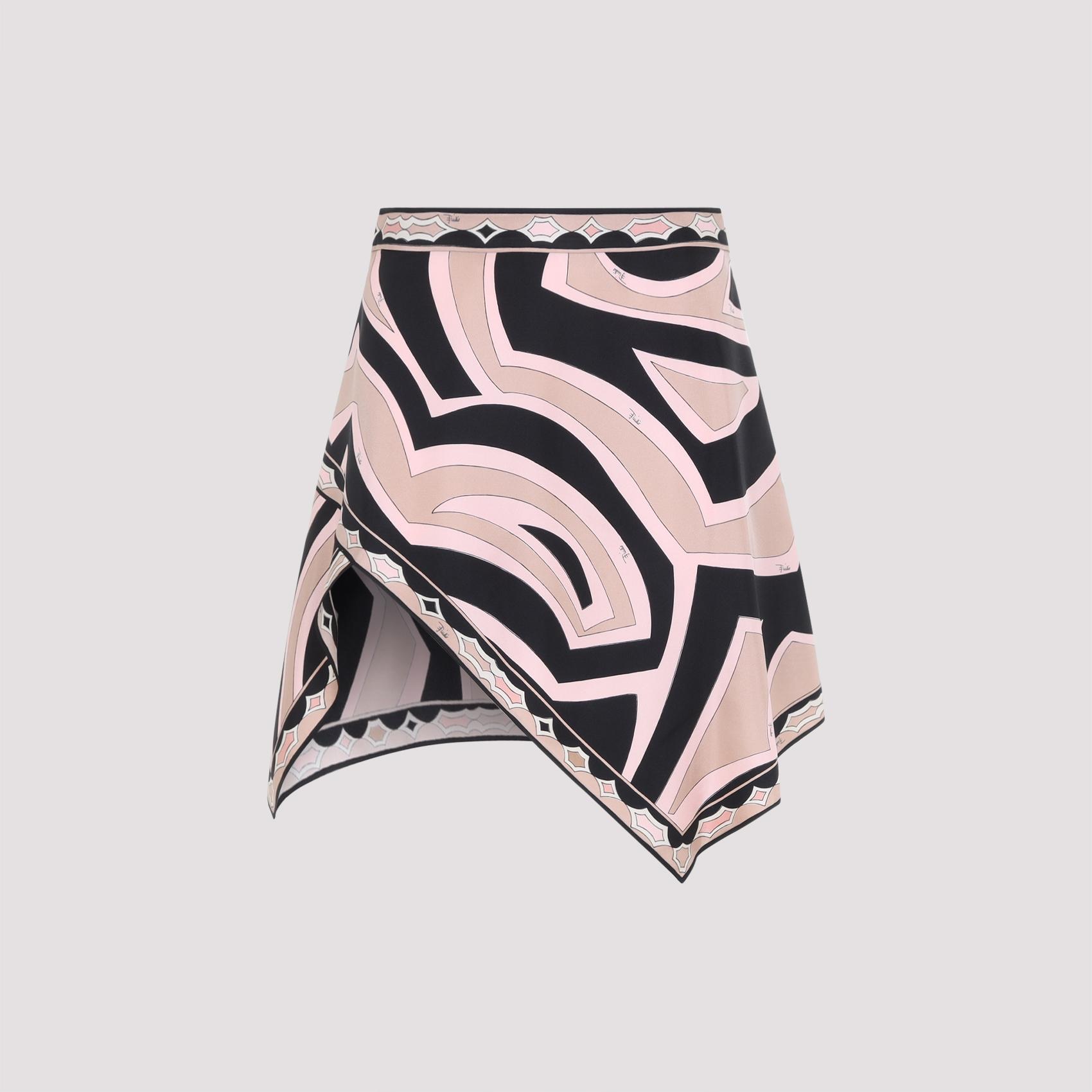 emilio pucci silk twill mini skirt multicolour - women