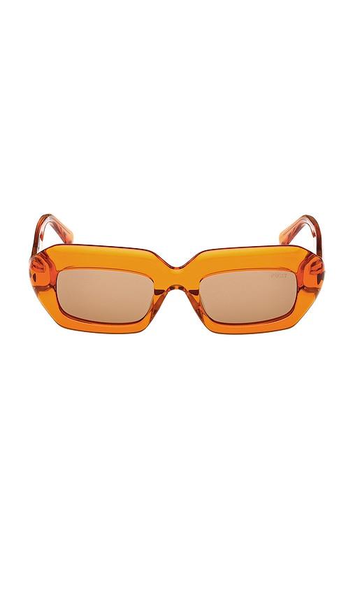 emilio pucci square sunglasses in orange.