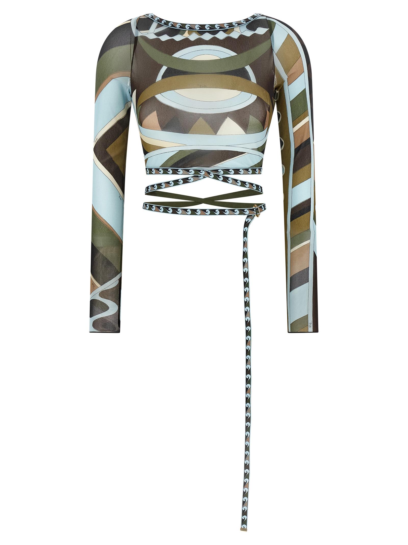 emilio pucci vivara top green polyamide tops - women