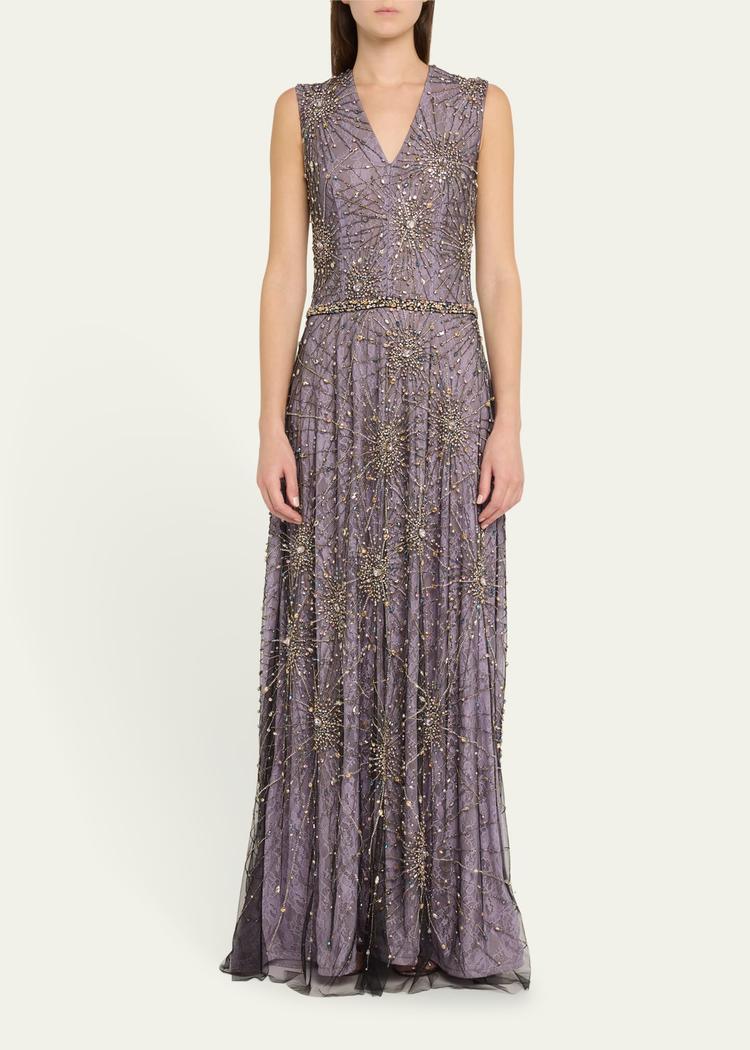 emily starburst beaded gown