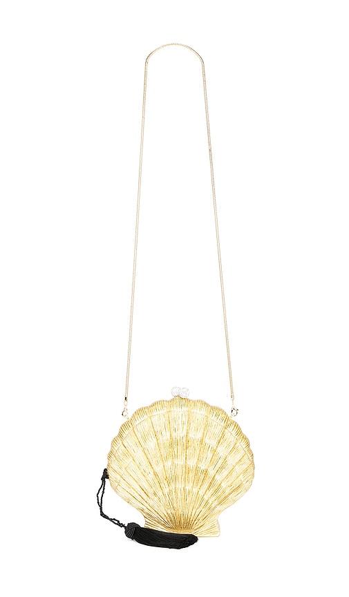 emm kuo le sirenuse scallop seashell evening clutch in metallic gold.