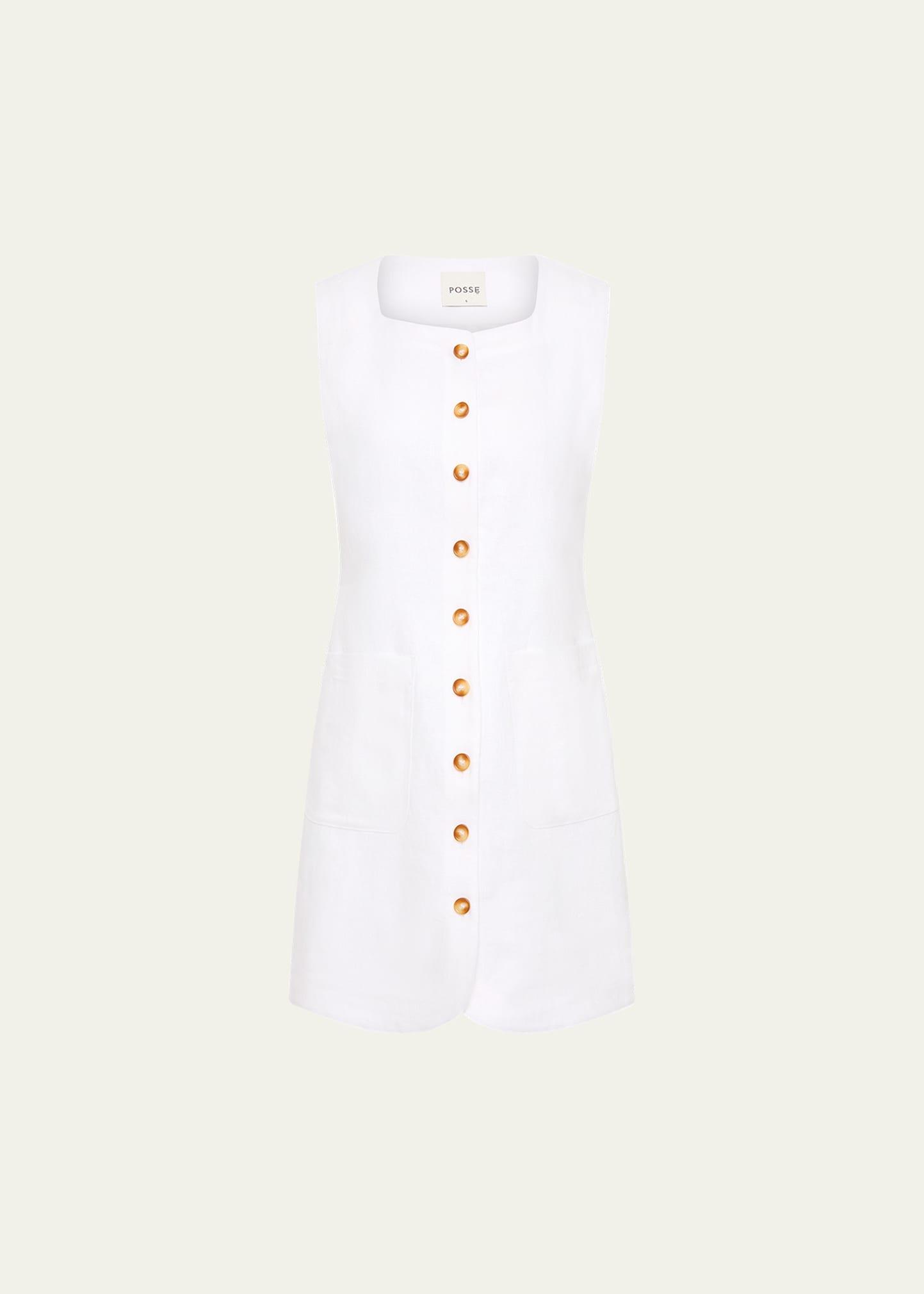 emma button-front mini dress