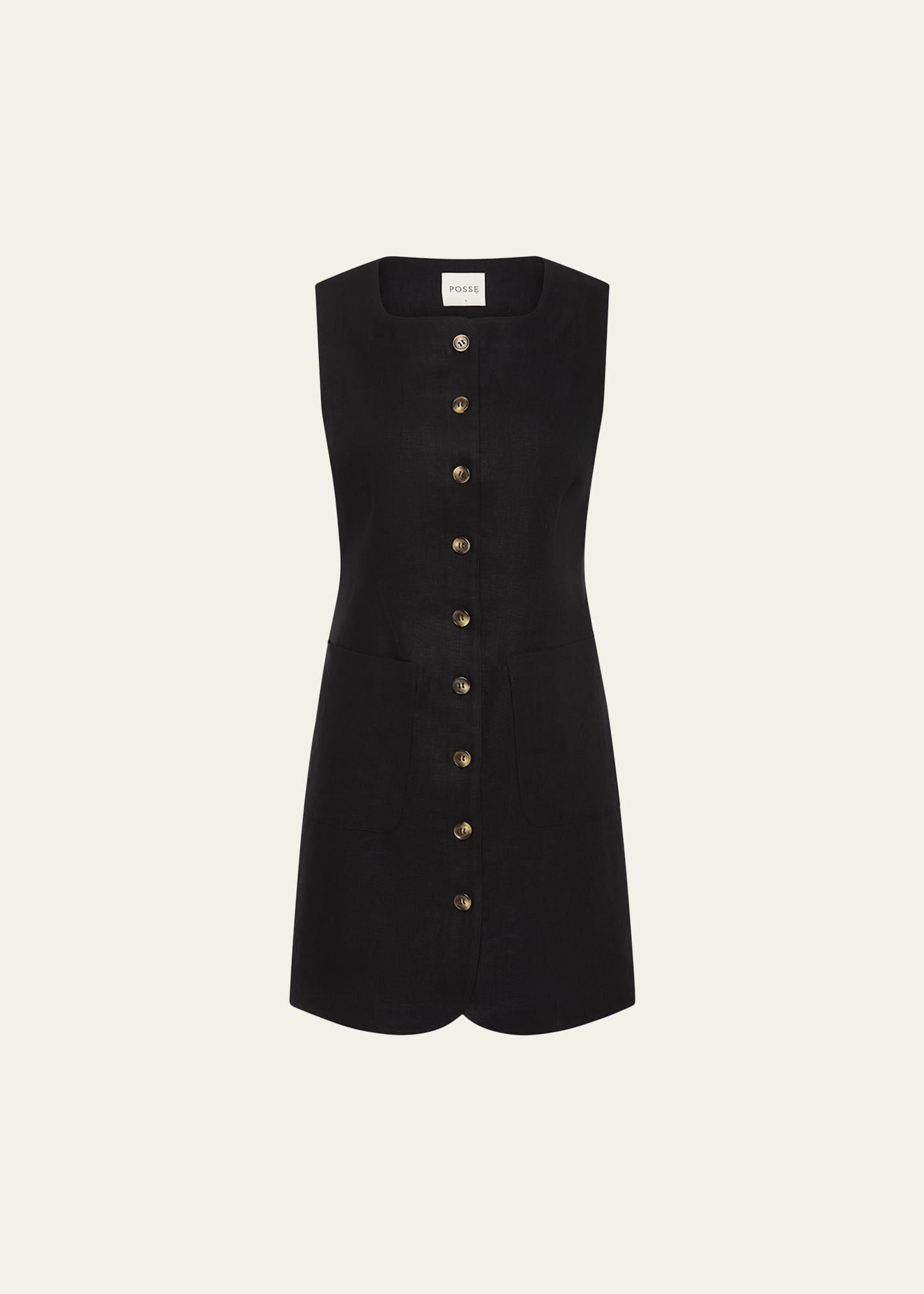 emma button-front mini dress