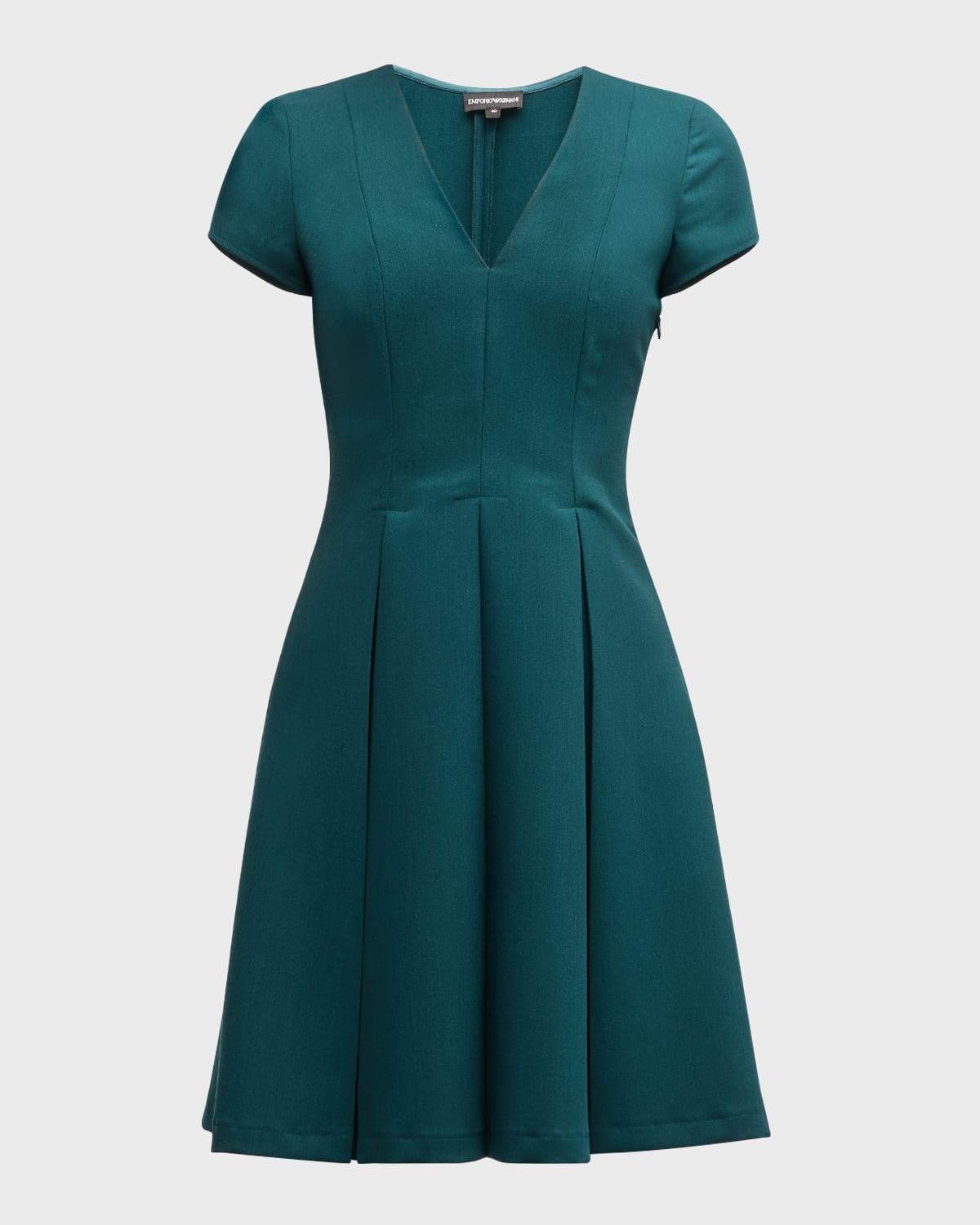 emma pleated a-line mini dress