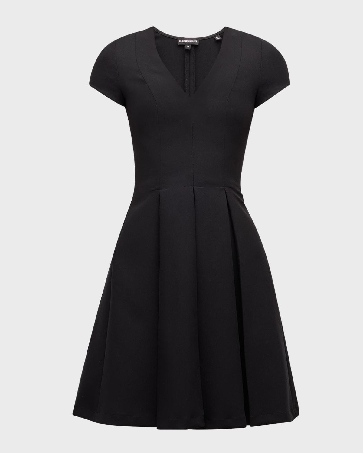 emma pleated fit-&-flare mini dress