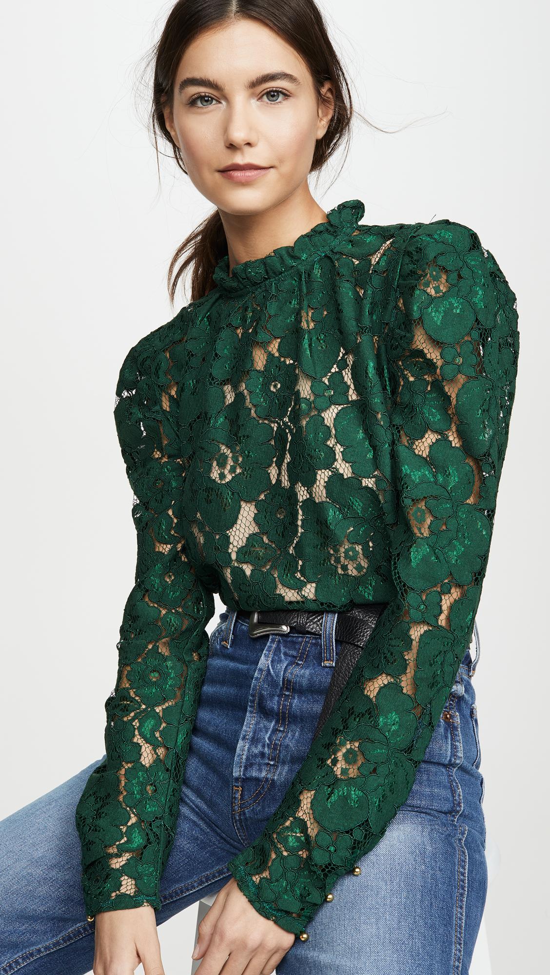 emma puff sleeve lace top