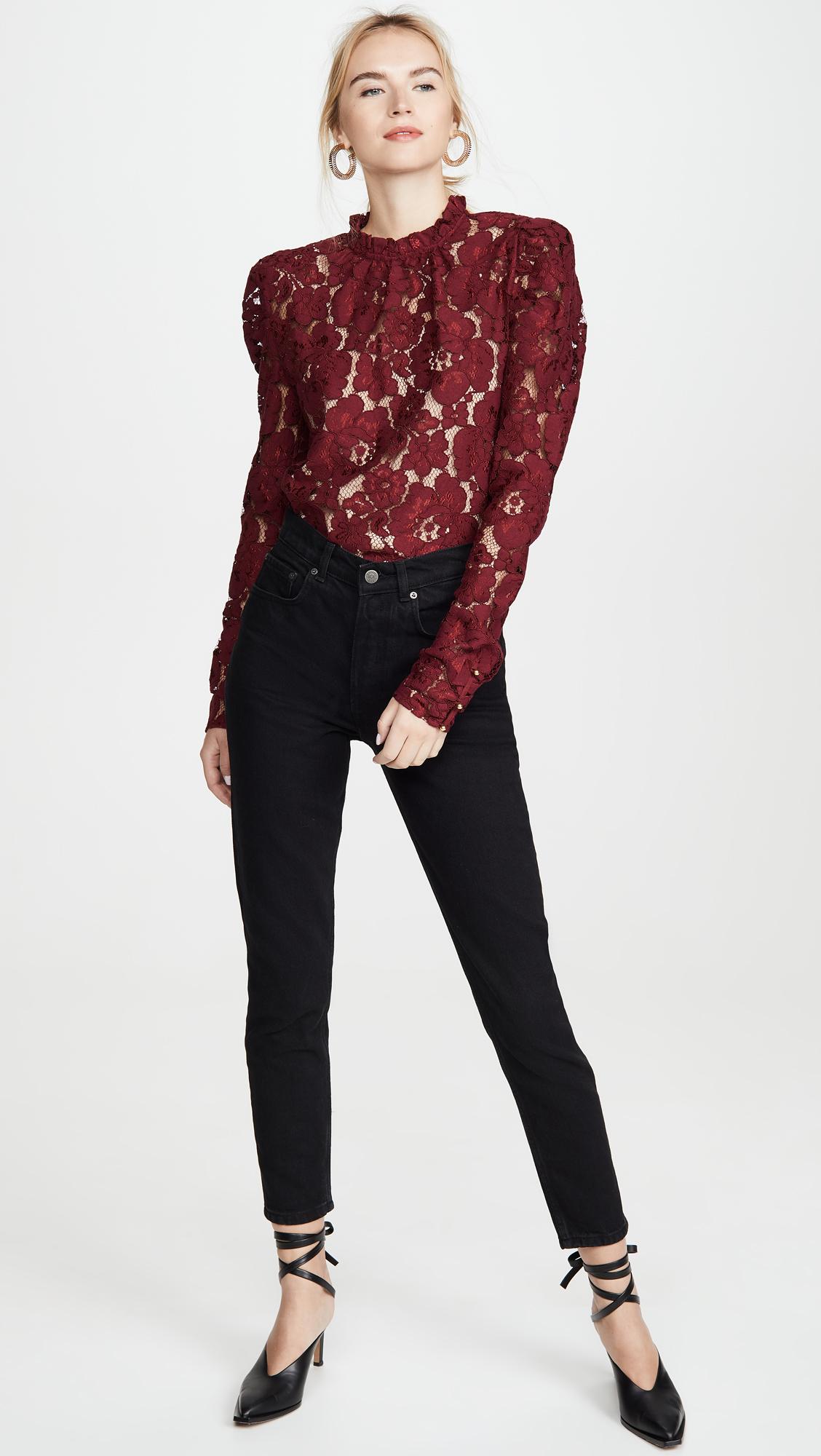 emma puff sleeve lace top