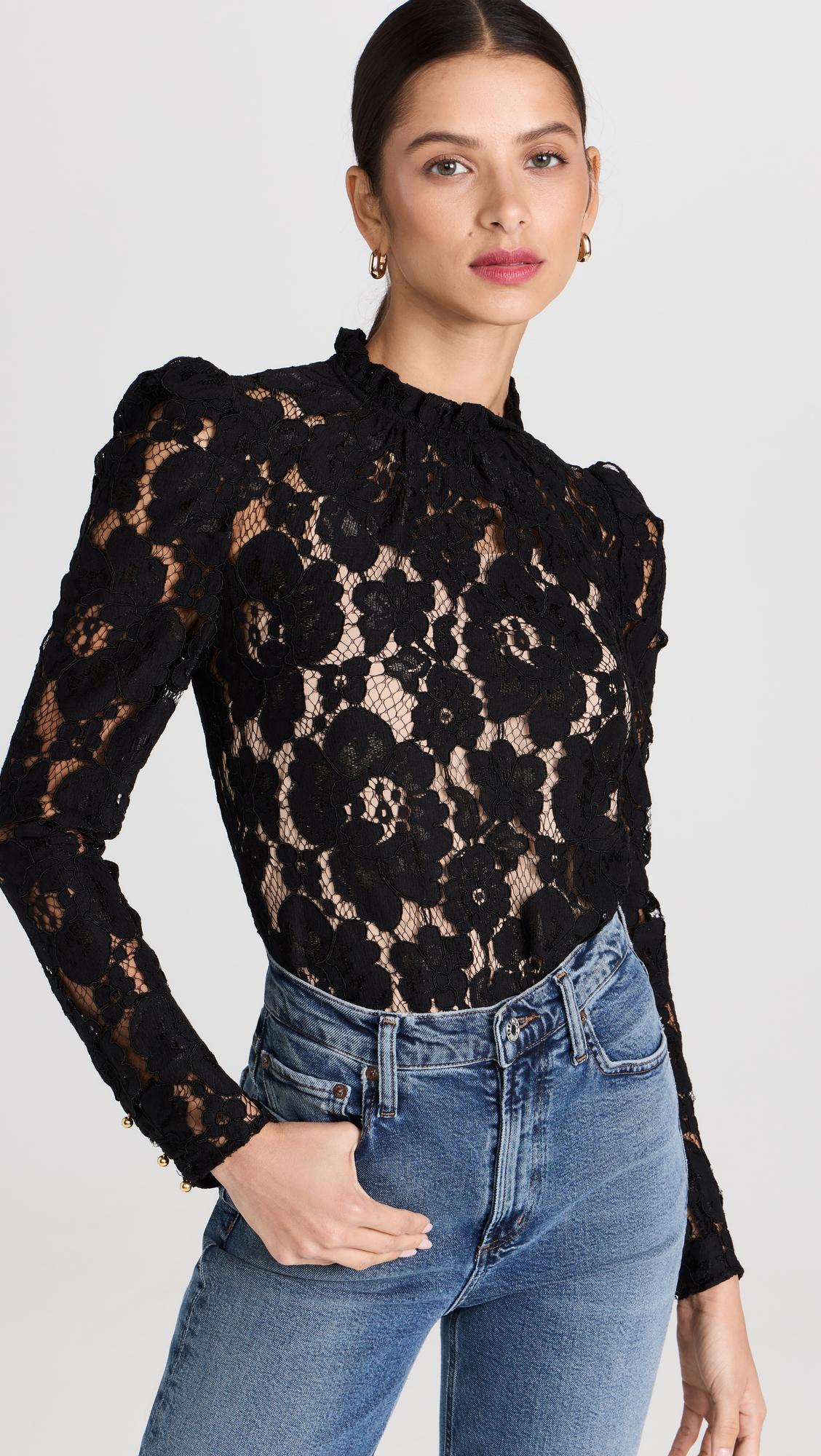 emma puff sleeve lace top