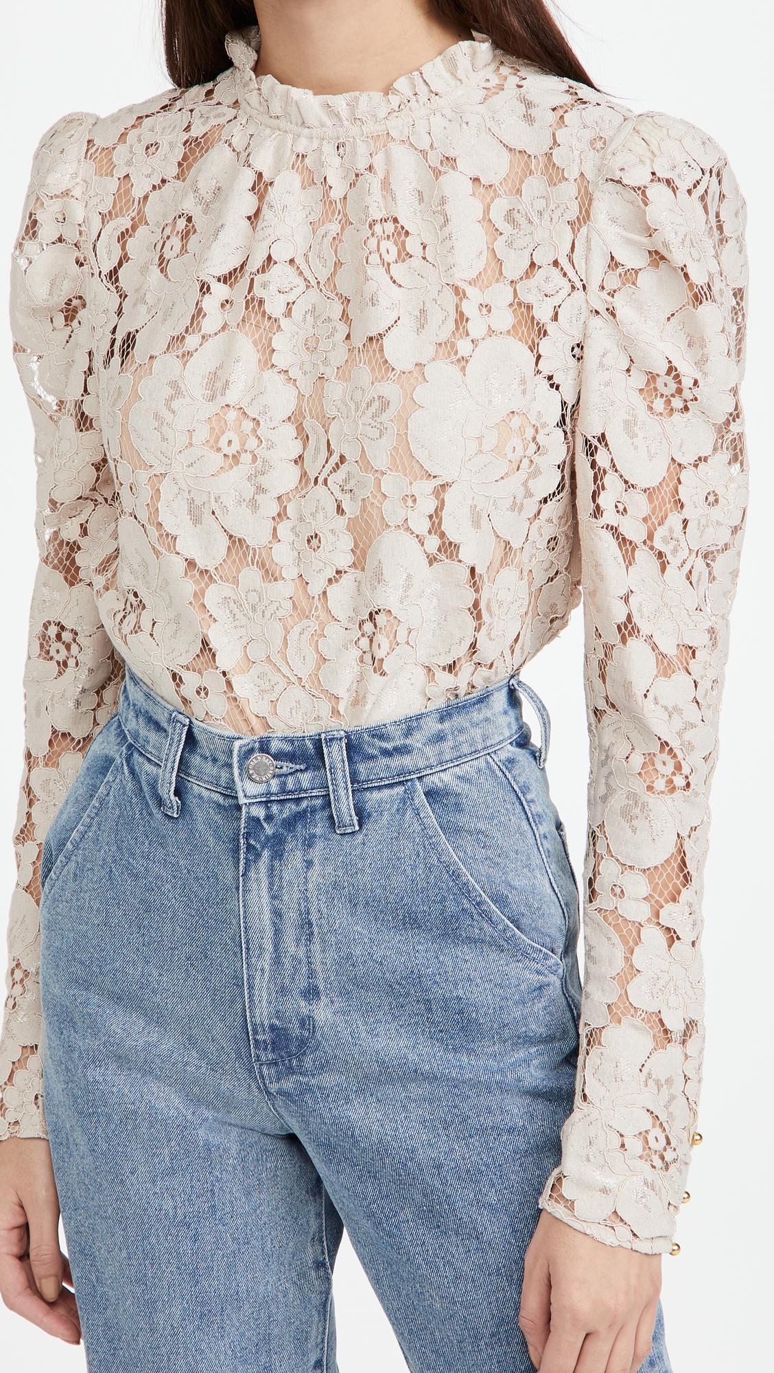 emma puff sleeve lace top