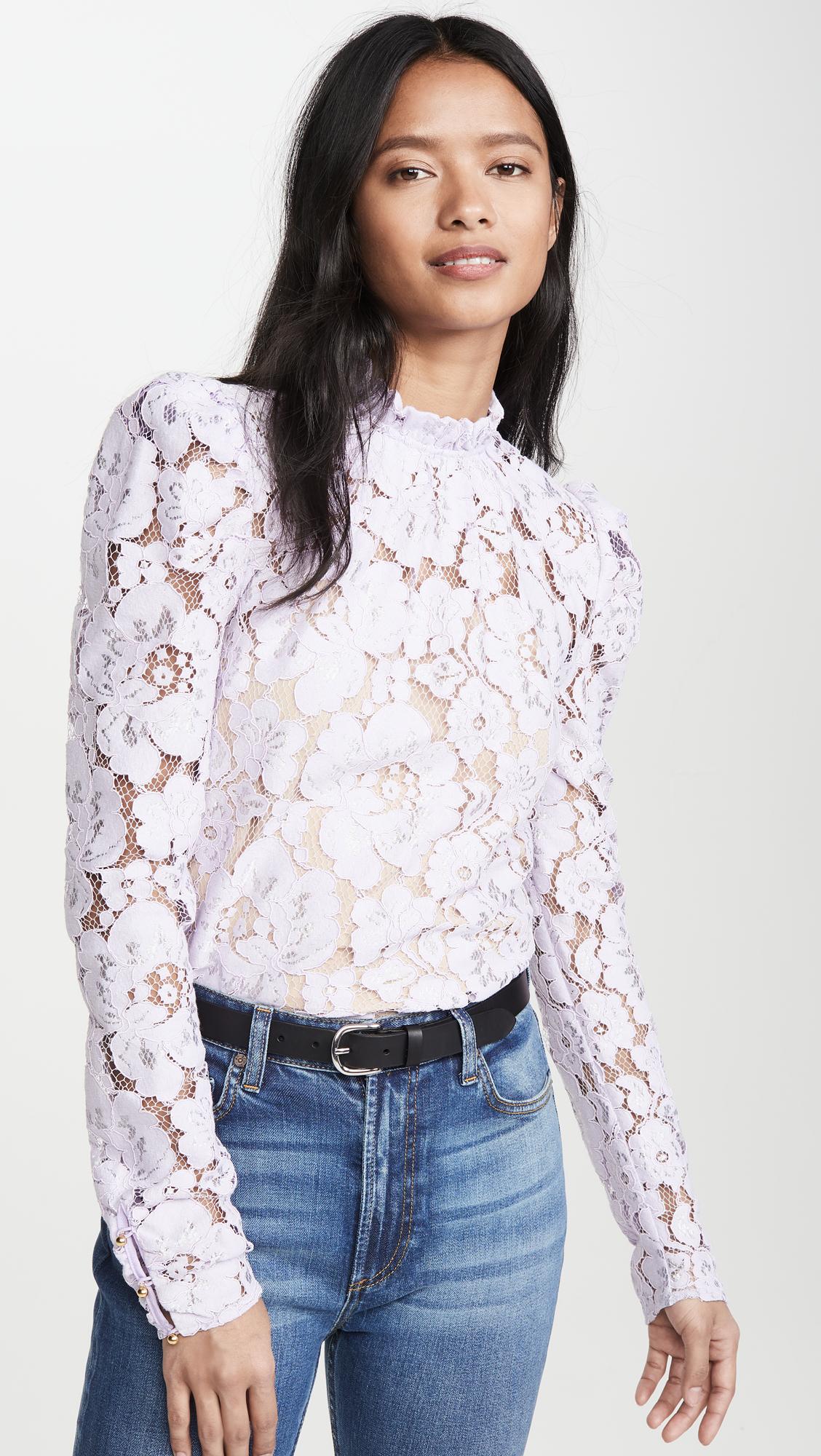 emma puff sleeve lace top