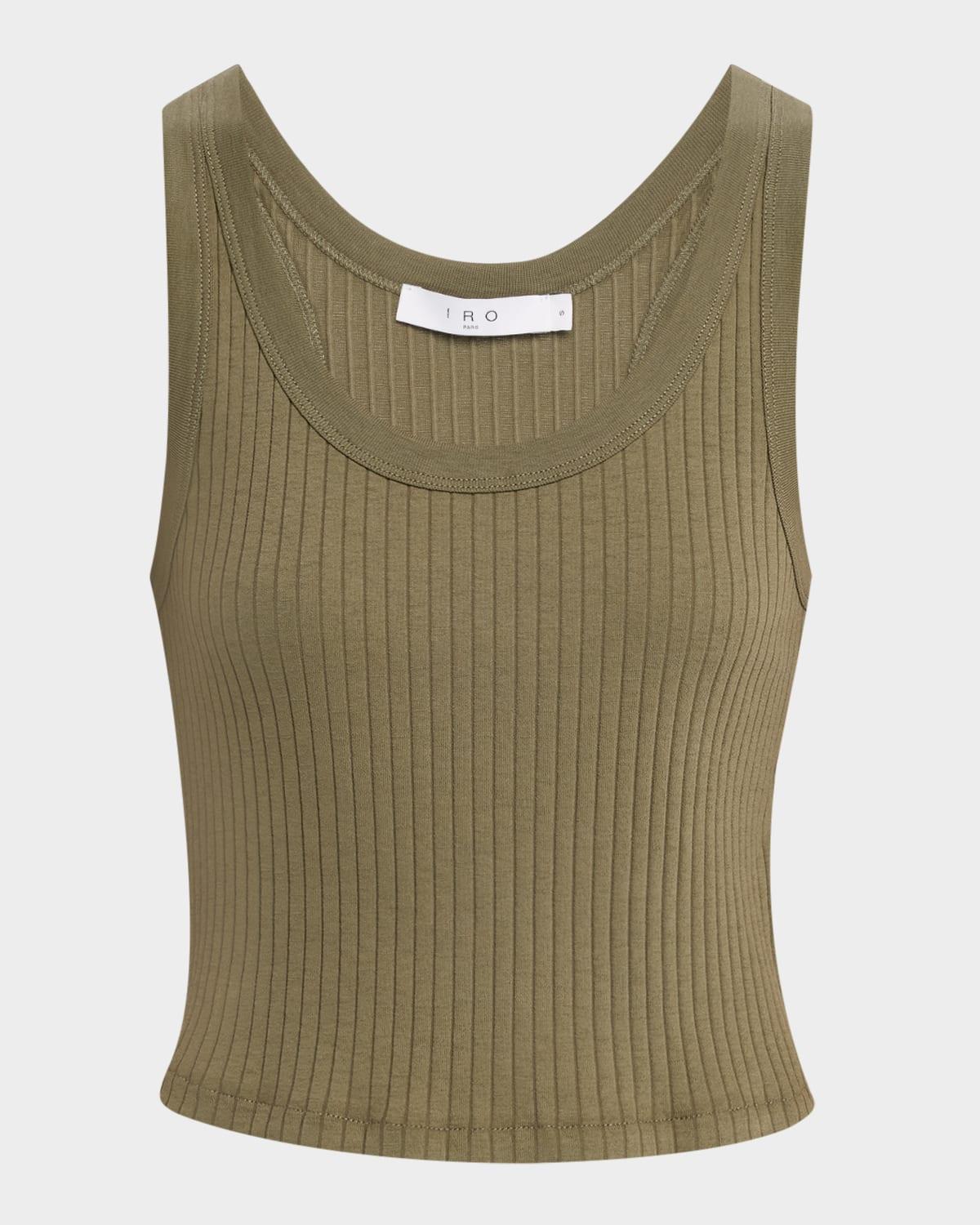 emma ribbed scoop-neck tank top
