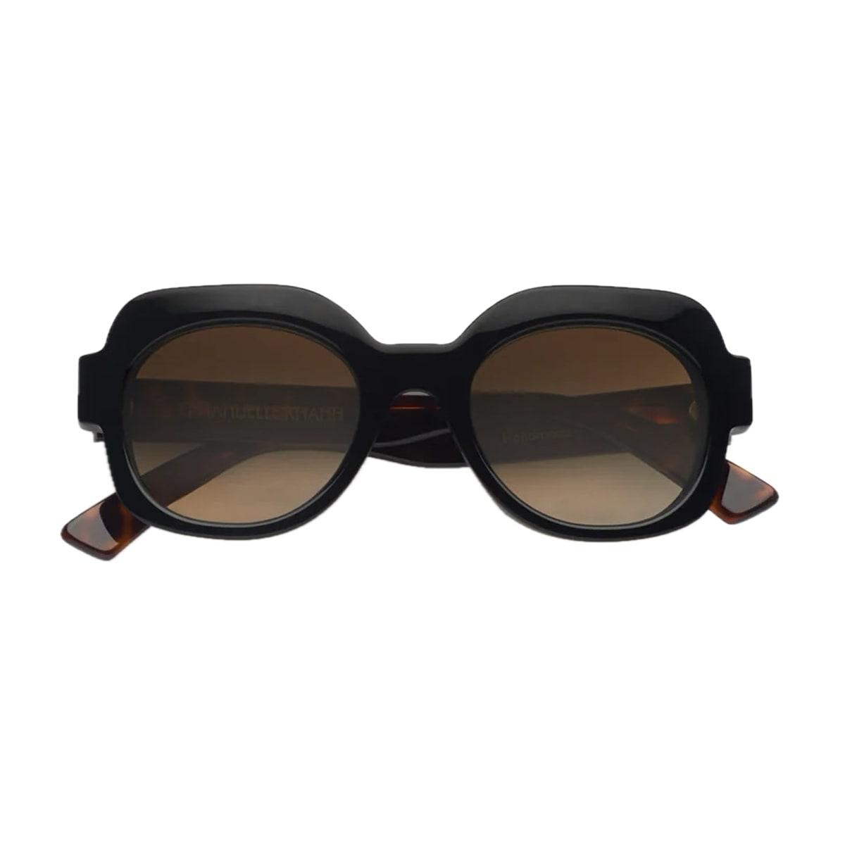 emmanuelle khanh satin 16-18 nero tartarugato sunglasses