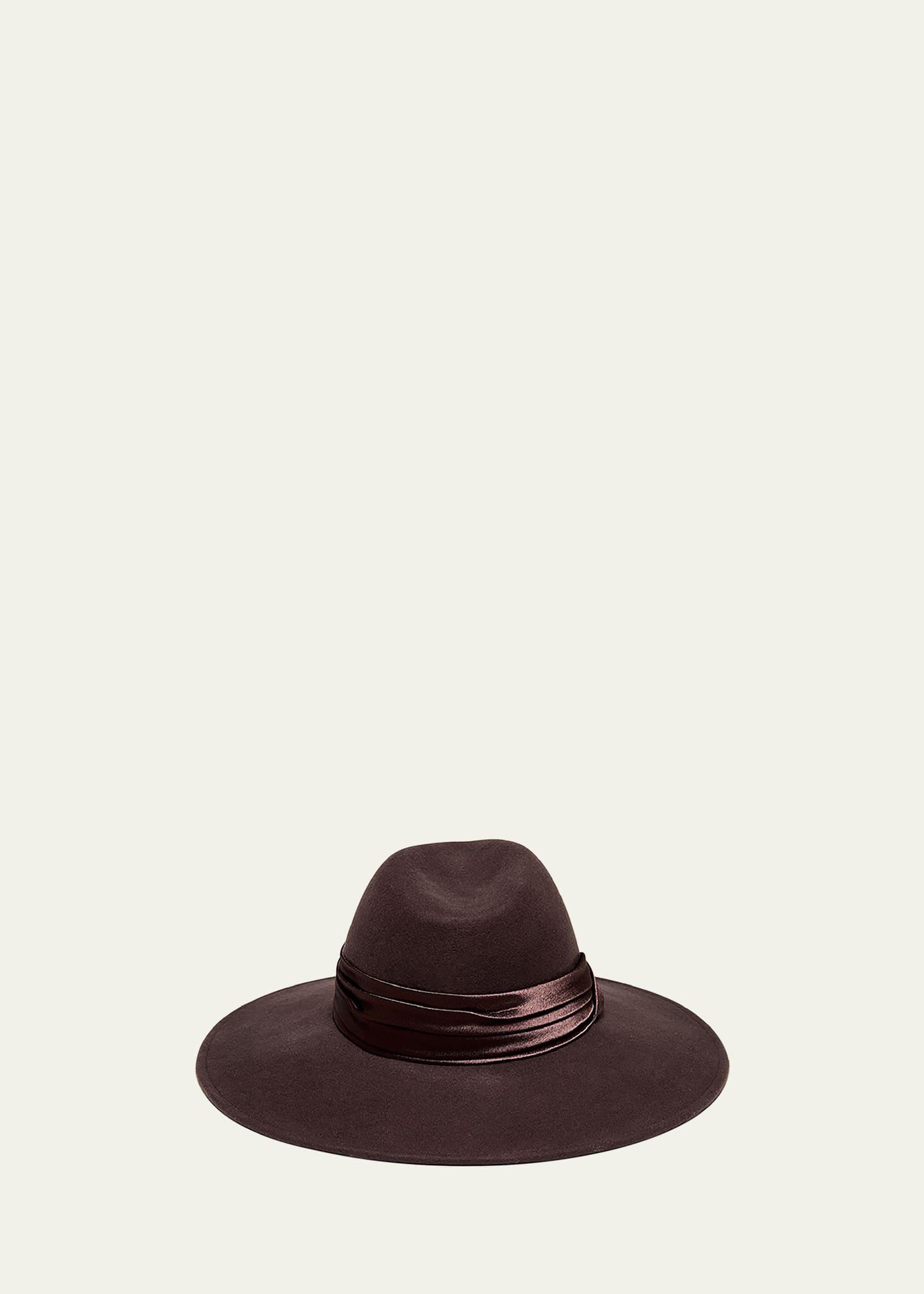 emmanuelle wide-brim felt fedora hat