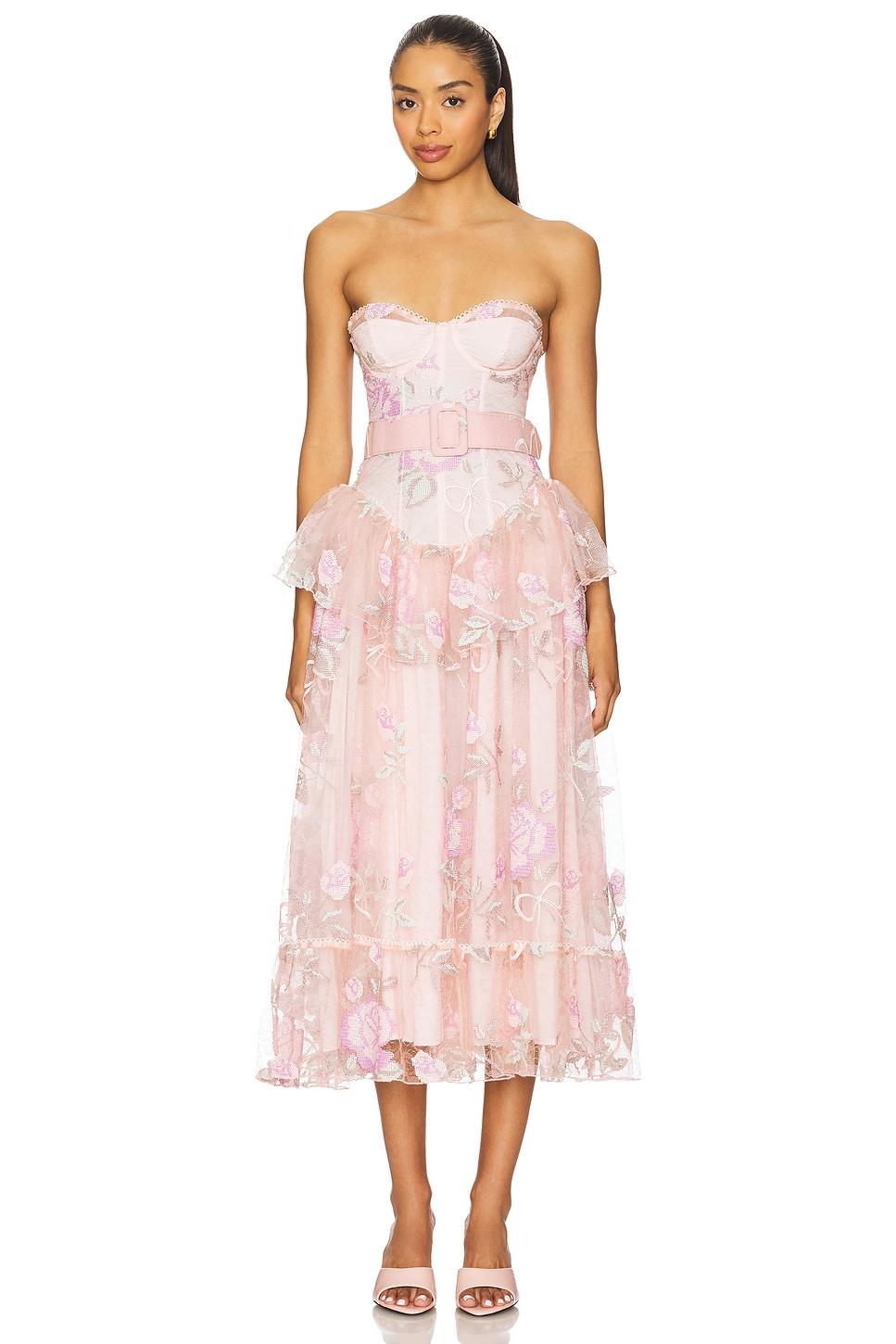 emmeline embroidery midi dress