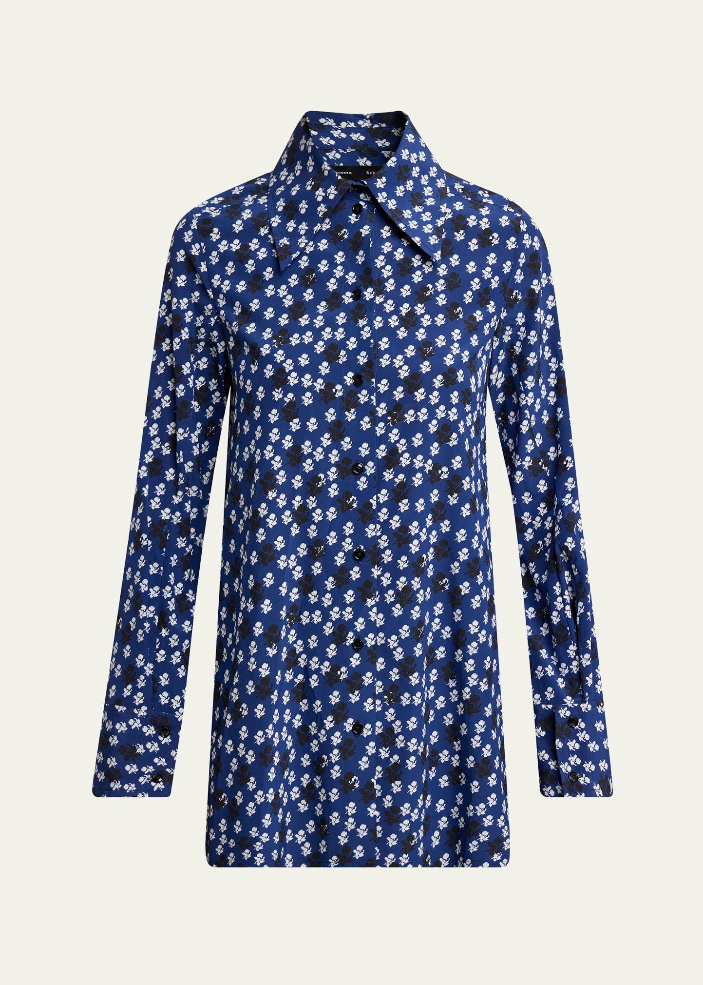 emmeline floral print silk-blend shirt