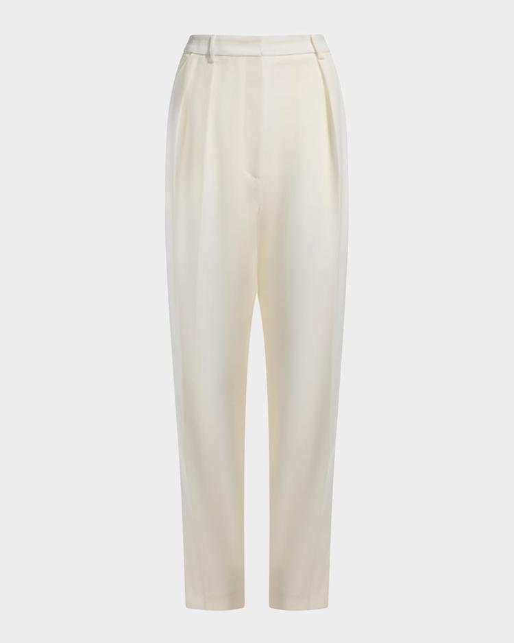 emmett pleated tapered-leg wool pants