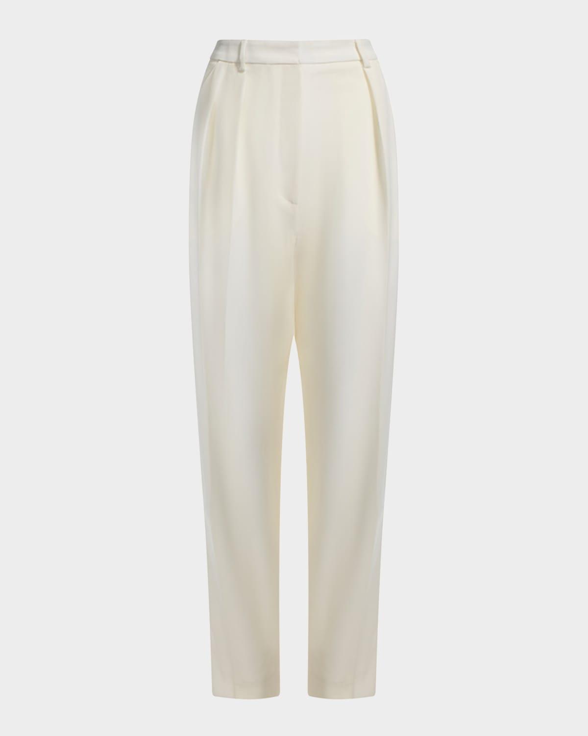 emmett pleated tapered-leg wool pants