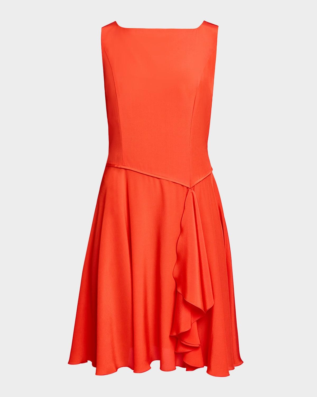 emmy draped silk crepe de chine dress