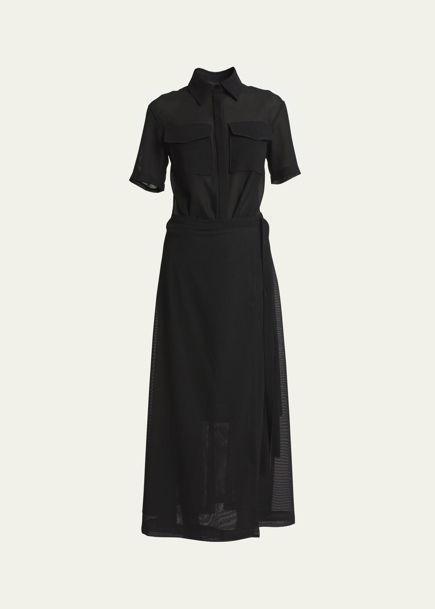 emory long mesh cutout dress