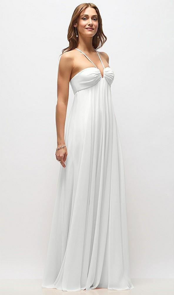 empire waist chiffon halter maxi dress with convertible spaghetti straps