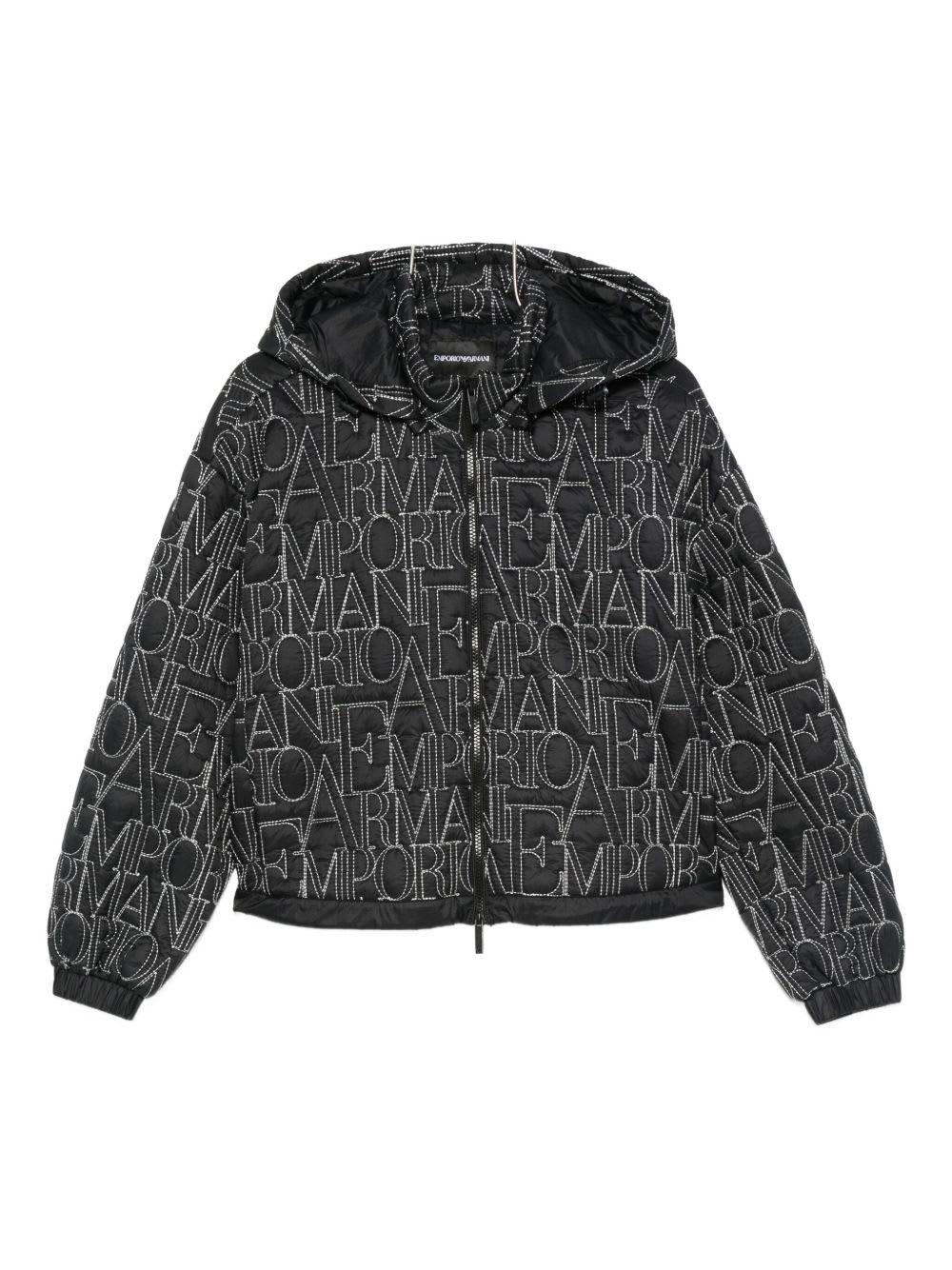 emporio armani allover logo nylon blouson jacket
