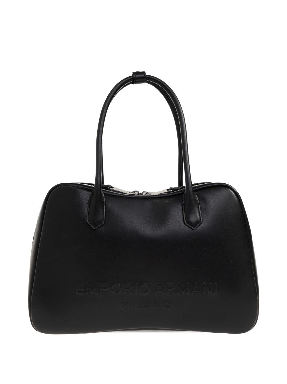 emporio armani bags black bovine leather - women
