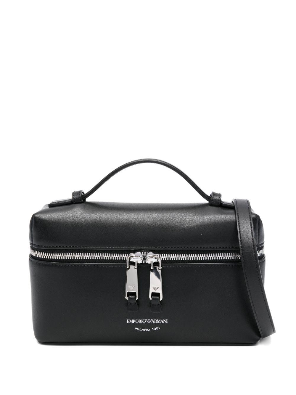 emporio armani bags black bovine leather - women