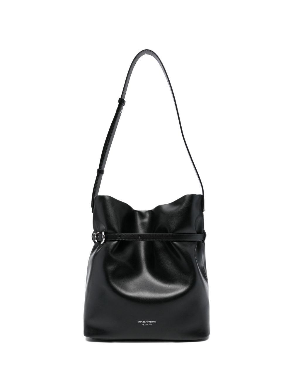 emporio armani bags black bovine leather - women