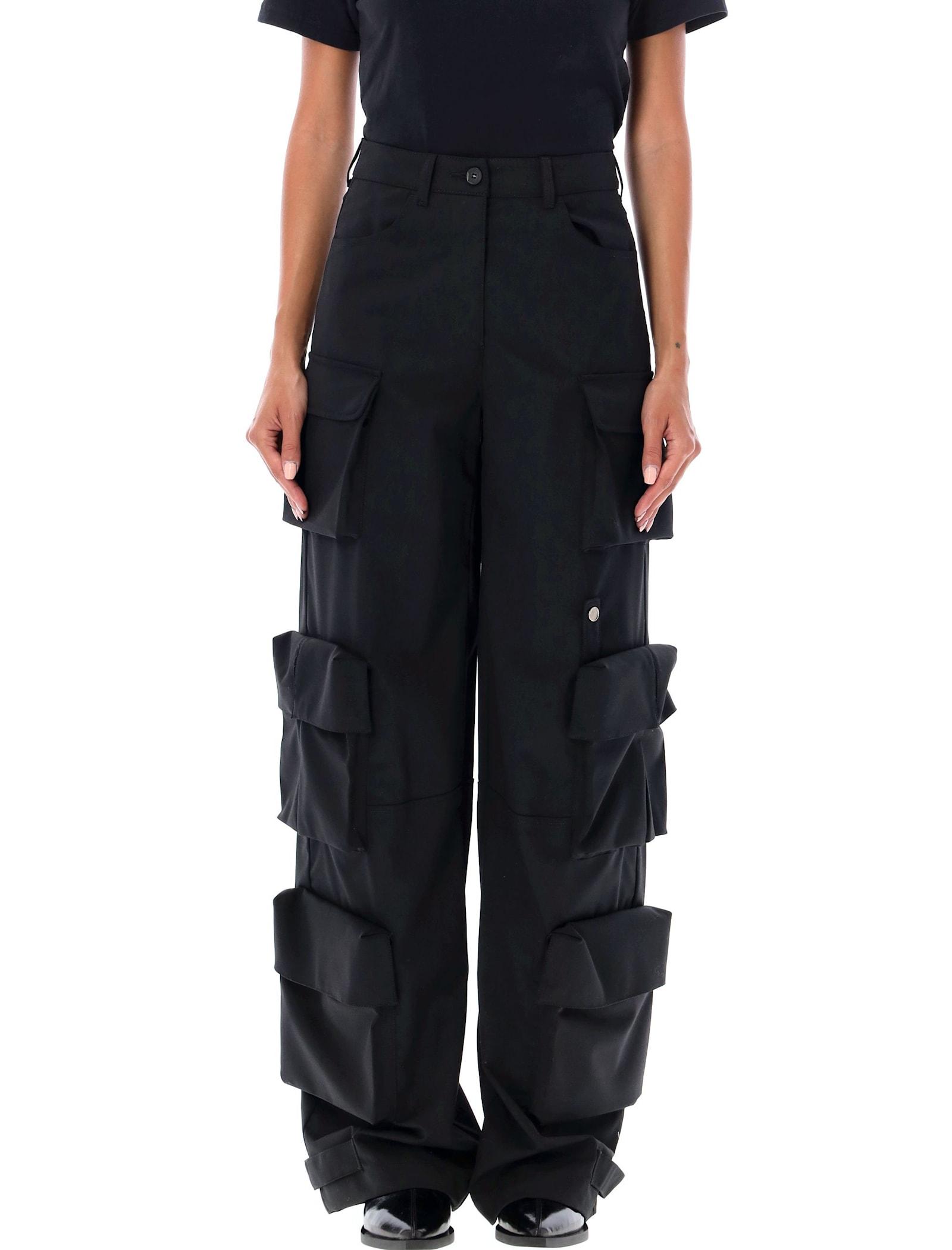 emporio armani capsule black blue asv multi-pocket cargo trousers