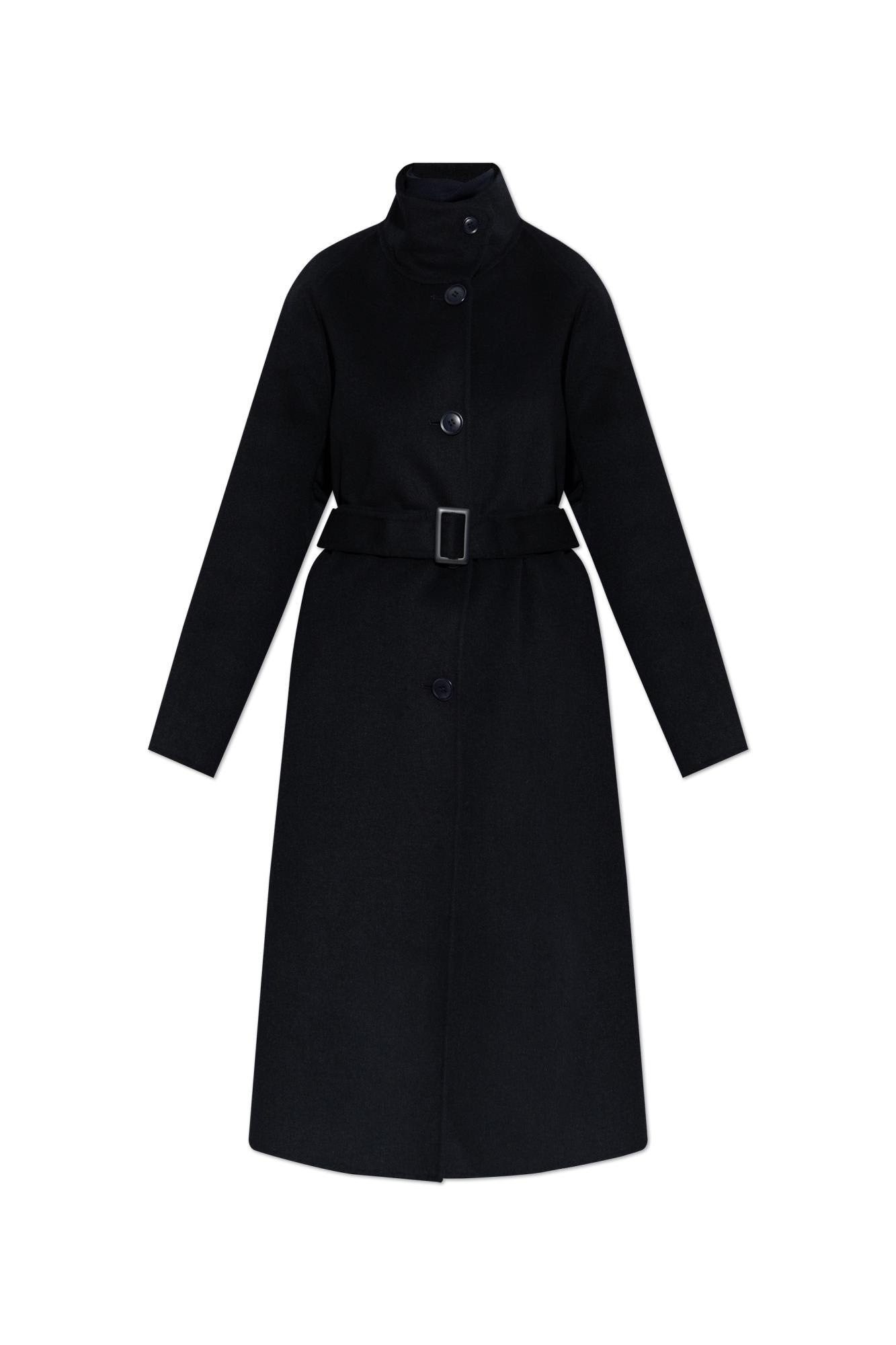 emporio armani coat with stand-up collar