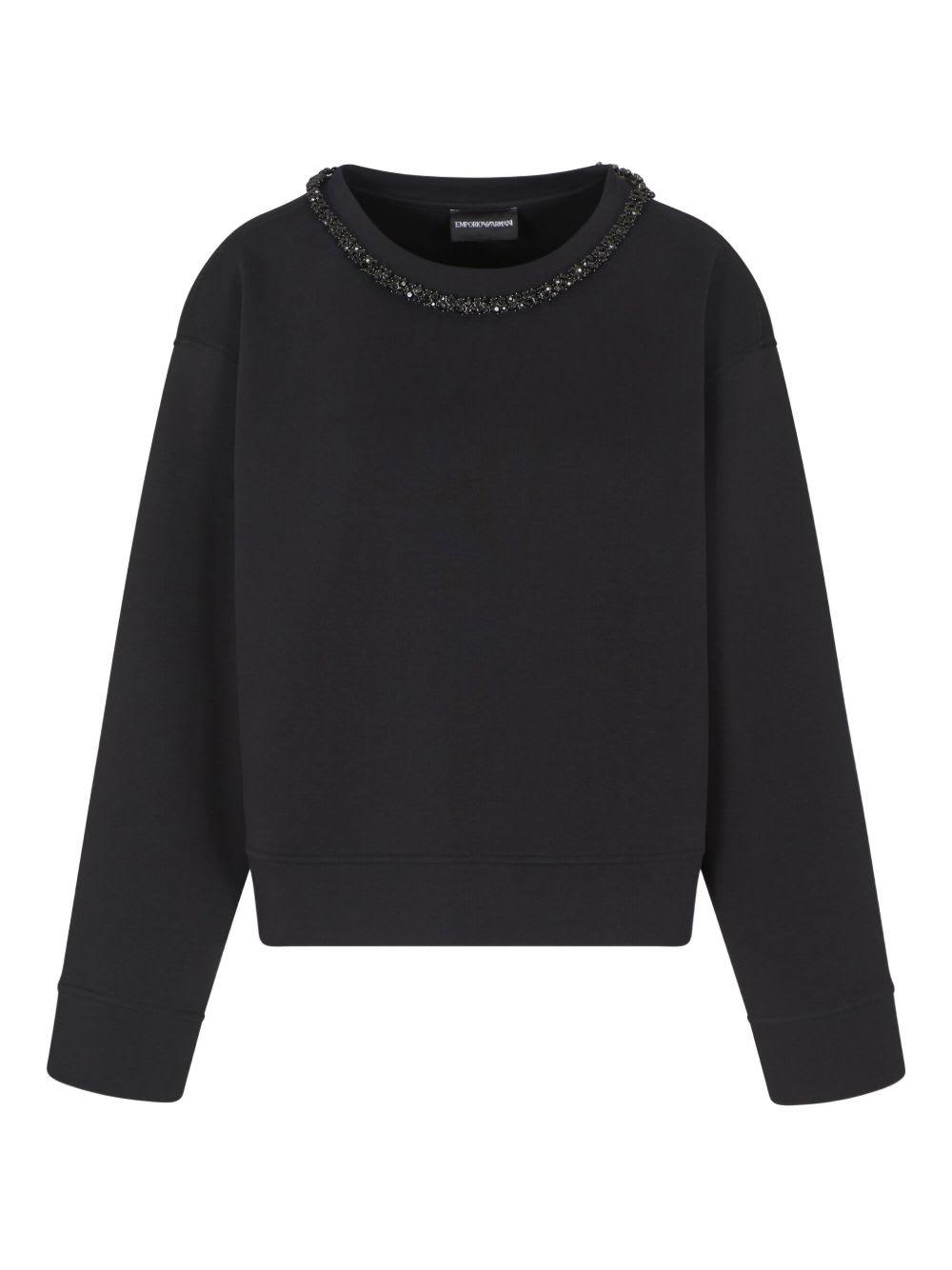 emporio armani cotton crewneck sweatshirt